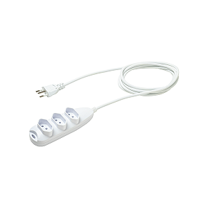 Extensao Eletrica 3 Tomadas 3 Pinos 10a 3m Branca Ext 3003