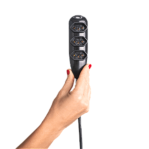 Extensao Eletrica 3 Tomadas 3 Pinos 10a 3m Preta Ext 3003