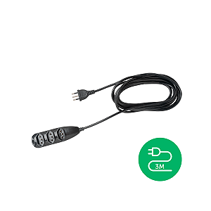 Extensao Eletrica 3 Tomadas 3 Pinos 10a 5m Preta Ext 3005