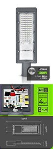 Luminaria Urbana Led 100w 5000k 12000 Lumens Autovolt Pescoco 53mm Interno
