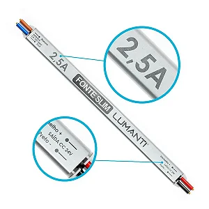 Fonte Linear Slim 24v Saida 2,5a 60w Autovolt