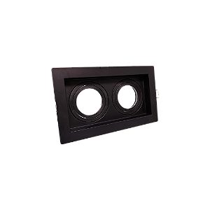 Spot Recuado Duplo Para Lampada Mr16 Preto Br