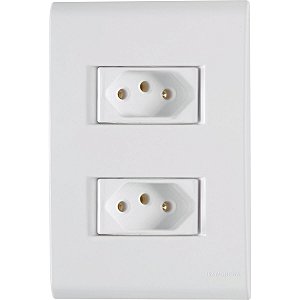 Conjunto 4x2 com 2 Tomadas 2P+T Tramontina 20 A 250 V Liz Branco
