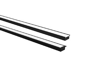 Perfil Led Taschibra Vertex 24x9 Embutir 9x24x3000mm Preto Fosco