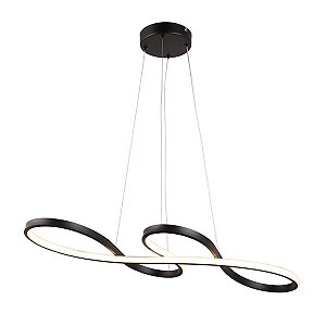Pendente Strip 80x35cm  02 Metros De Cabo - Preto