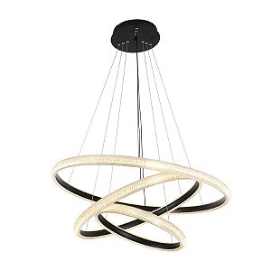 Luminaria Apogeu Ø80+ Ø60+ Ø40CM Preta