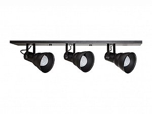 Spot Taschibra Linear Hol 3X27 Preto Fosco