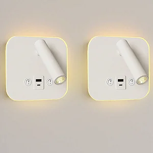 Arandela Led Quadrado Dalo Usb 12w 3000k Br