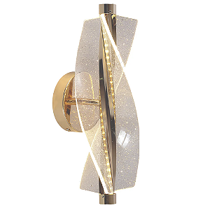 Arandela LED Dourada Ø30cm 18W 3000K Acrílico