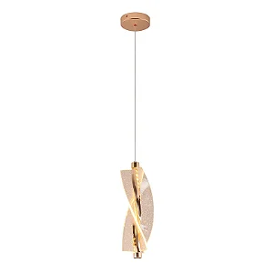 Pendente LED Acrilyc Brilho 3000K 18W 32CM Acrílico/Metal Dourado Sindora QD05219