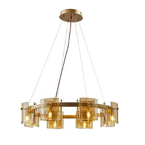 PENDENTE BOUZE CIN 80CM 8XG9 DOURADO E AMBAR