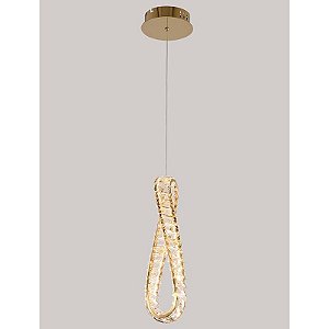 PENDENTE LED CRISTAL LEZIE IN C/45CM 33W 3000K OURO BRILHO