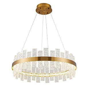 PENDENTE LED LOWY 60CM 40W 2700K DOURADO BRILHO