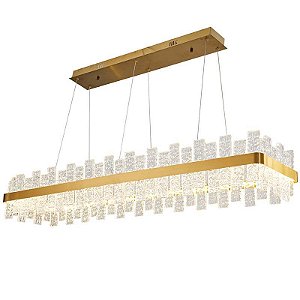 PENDENTE LED LOWY RET 120CM 40W 2700K DOURADO BRILHO