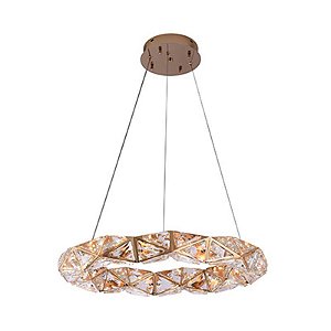 PENDENTE LED KAZY 53CM 24W 3000K OURO BRILHO