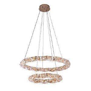PENDENTE LED KAZY 53/80CM 62W 3000K OURO BRILHO