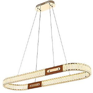 PENDENTE LED CRISTAL GULTY 30*96CM 40W 3000K OURO BRILHO