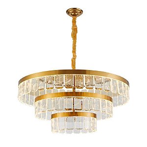 PENDENTE LED ZYLO 3 MOD 105W 3000K DOURADO BRILHO