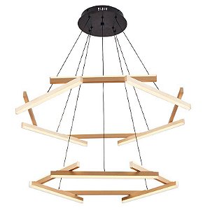 PENDENTE LED WIDA 60/80CM 100W 3000K OURO CHAMPAGNE