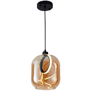 PENDENTE LED RUZO 7W 3000K AMBAR/PT
