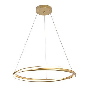 PENDENTE LED EUNI 60CM 56W 3000K DOURADO