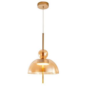 PENDENTE LED KHOLY 25CM 8W 3000K DOURADO AMBAR