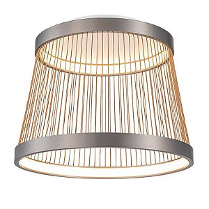 PLAFON LED BEYS 51CM 46W 3000K CINZA/DOURADO