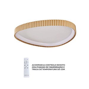 PLAFON LED RIVY 65CM 36W 3K/4K/6,5K DOURADO
