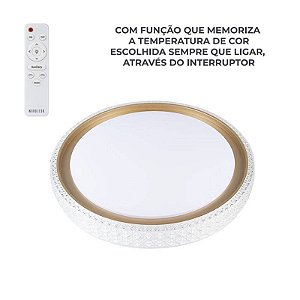PLAFON LED KENLE RED. 50CM 36W 3K/4K/6.5K DOURADO