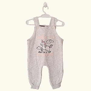 Jardineira Moletom Unicórnio