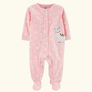 Macacão Carter's  Fleece Rosa Lhama