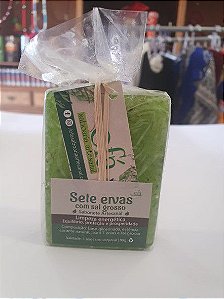 Sabonete Artesanal 90G - 7 Ervas com Sal Grosso