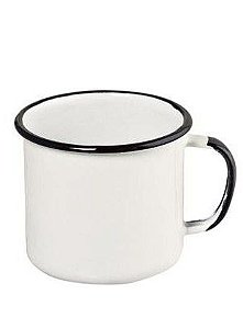 Caneca Esmaltada Branca 8 Cm