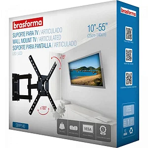 Suporte TV articulado Brasforma 10 a 55 SBRP140