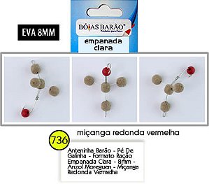 Anteninha Pé de Galinha Empanada Miçanga Vermelha - Bóias Barão