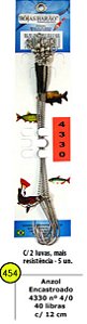 Anzol 4330 4/0 Cabo de Aço 12 Cm 40 Libras 5 Unidades - Bóias Barão