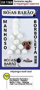 Manhoso Borboleta 11mm Cor Branco ( 4 Miçangas ) - Bóias Barão