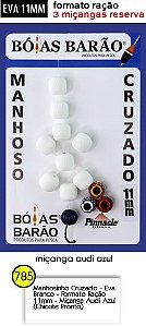 Manhoso Cruzado 11mm Cor Branco ( 4 Miçangas ) - Bóias Barão