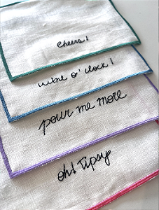 Kit Guardanapo Coquetel Cheers! - Linho Off