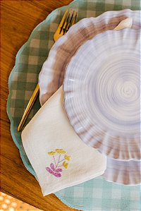 Guardanapo de Mesa Modernista Margaridas - Linho Off White