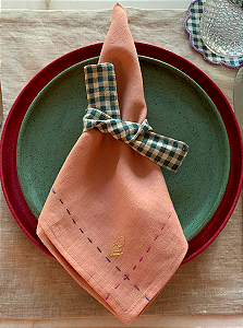 Guardanapo de Mesa Pontilhado - Linho Rosé