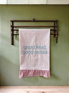 Pano de Copa Good Food Good Mood - Rosa/Vermelha