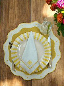 Guardanapo de Mesa Estrela - borda amarela