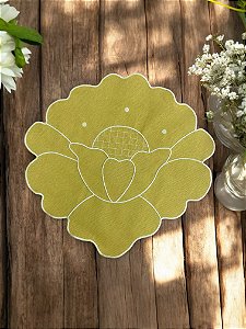 Jogo Americano Impermeável Formato Flor - Amarelo