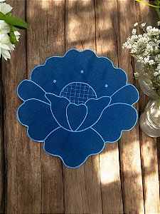 Jogo Americano Impermeável Formato Flor - Marinho