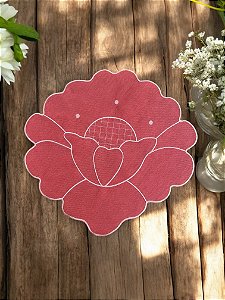 Jogo Americano Impermeável Formato Flor - Coral