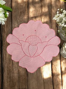 Jogo Americano Impermeável Formato Flor - Rosa