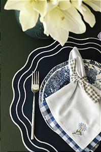 Jogo Americano Impermeável Marinho Trionda Pérola