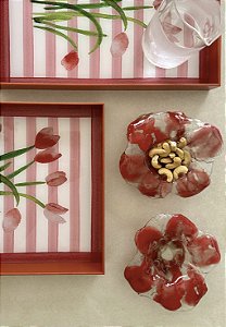 Bowl Flor de Vidro Vermelha