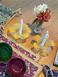 Bowl Flor de Vidro Amarela